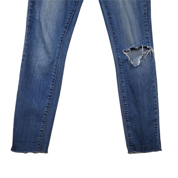 PAIGE Verdugo Ankle Cleary Distressed Raw Hem Skinny Jean Light Wash Ripped Hole - Picture 3 of 8